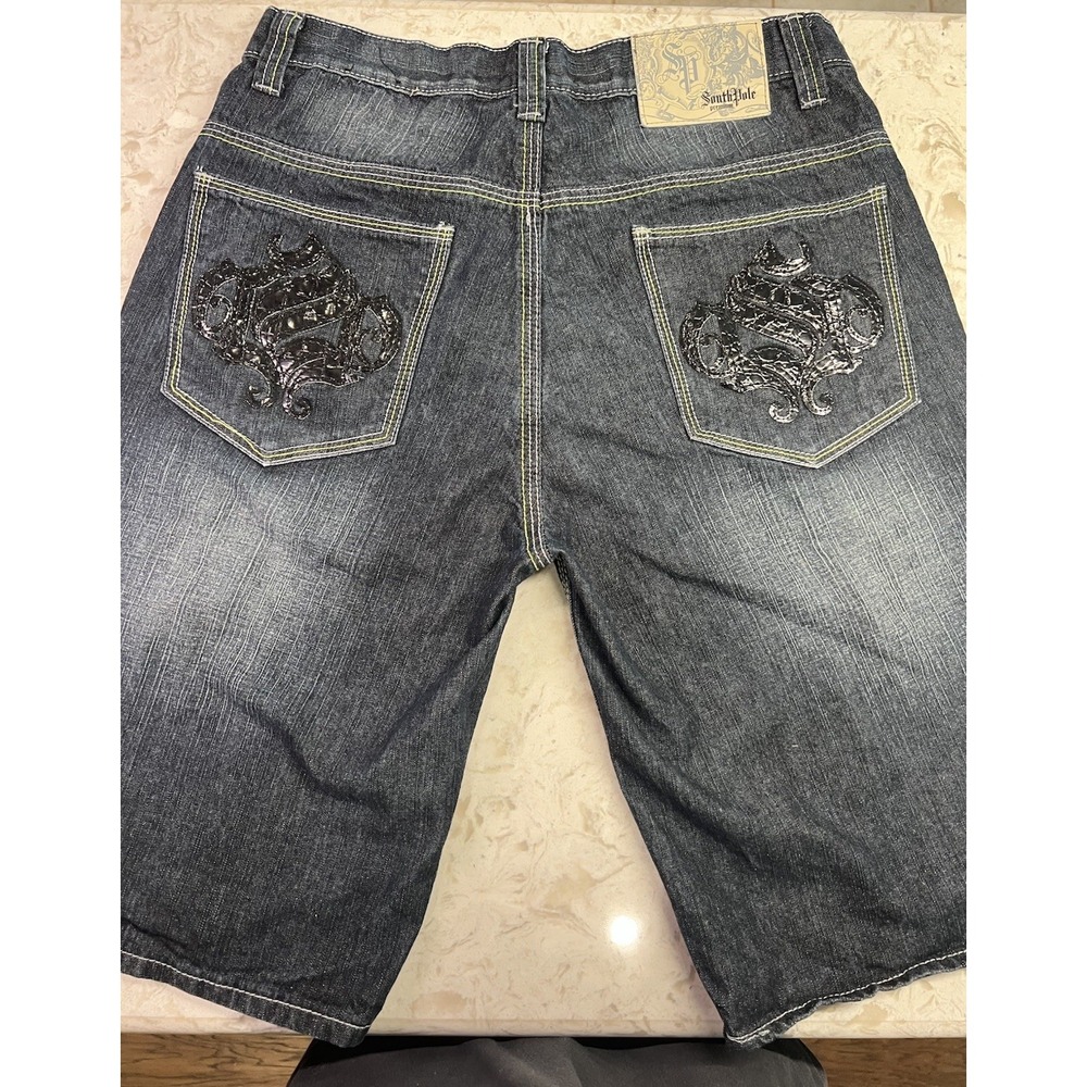 Y2K South Pole Premium Relaxed Fit 36 Baggy Denim Shorts Jorts